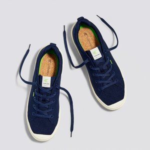 CARIUMA IBI Navy Knit Women's Sneakers Bamboo Recycled Plastics Lightweight